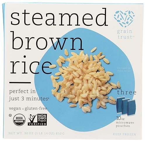 Grain Trust Organic Steamed Brown Rice 3 Count, 30 OZ