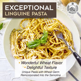 Morelli Lemon Pepper Linguine Pasta with Wheat Germ - Imported Linguine Organic Pasta from Italy - Naturally Flavored, Made in Italy - 8.8 oz (Pack