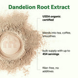 Organic Dandelion Root Tea Powder, 1lb | Up to 450 Servings | Premium Source for Daily Beverage | 100% Pure Dandelion Supplement | Caffeine Free