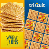 Triscuit Original Whole Grain Wheat Vegan Crackers and Wheat Thins Original Whole Grain Wheat Snacks Variety Pack, Bulk Snacks, 4 Boxes