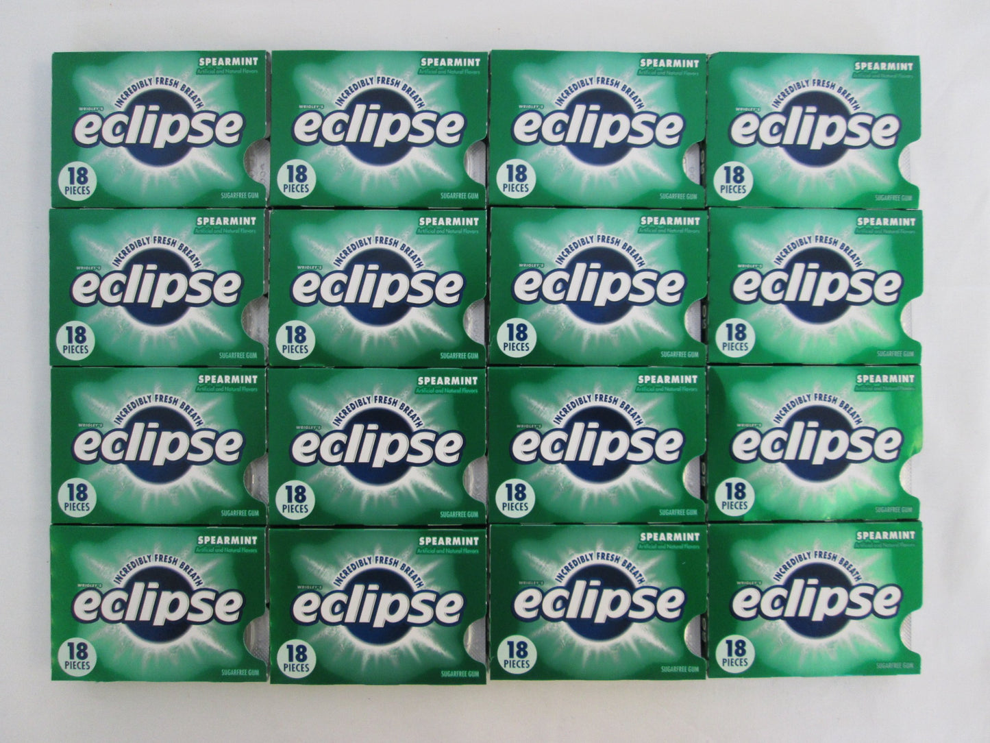 Eclipse Spearmint, Sugar-free Gum: 16 Pack of 18 Pieces