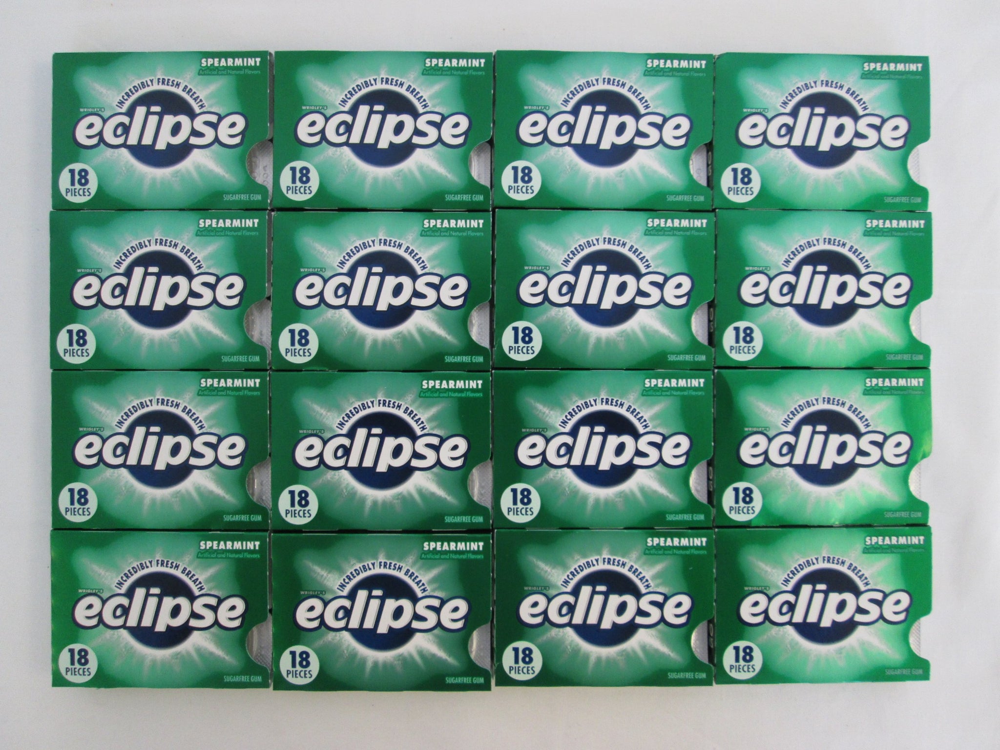 Eclipse Spearmint, Sugar-free Gum: 16 Pack of 18 Pieces