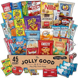 45 Count Variety Snack Box Care Package Gift Basket Snack Pack Candy Treats Chips Cookies for Adults Kids Grandkids Teens College Students Guys Girls