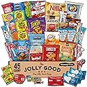 45 Count Variety Snack Box Care Package Gift Basket Snack Pack Candy Treats Chips Cookies for Adults Kids Grandkids Teens College Students Guys Girls