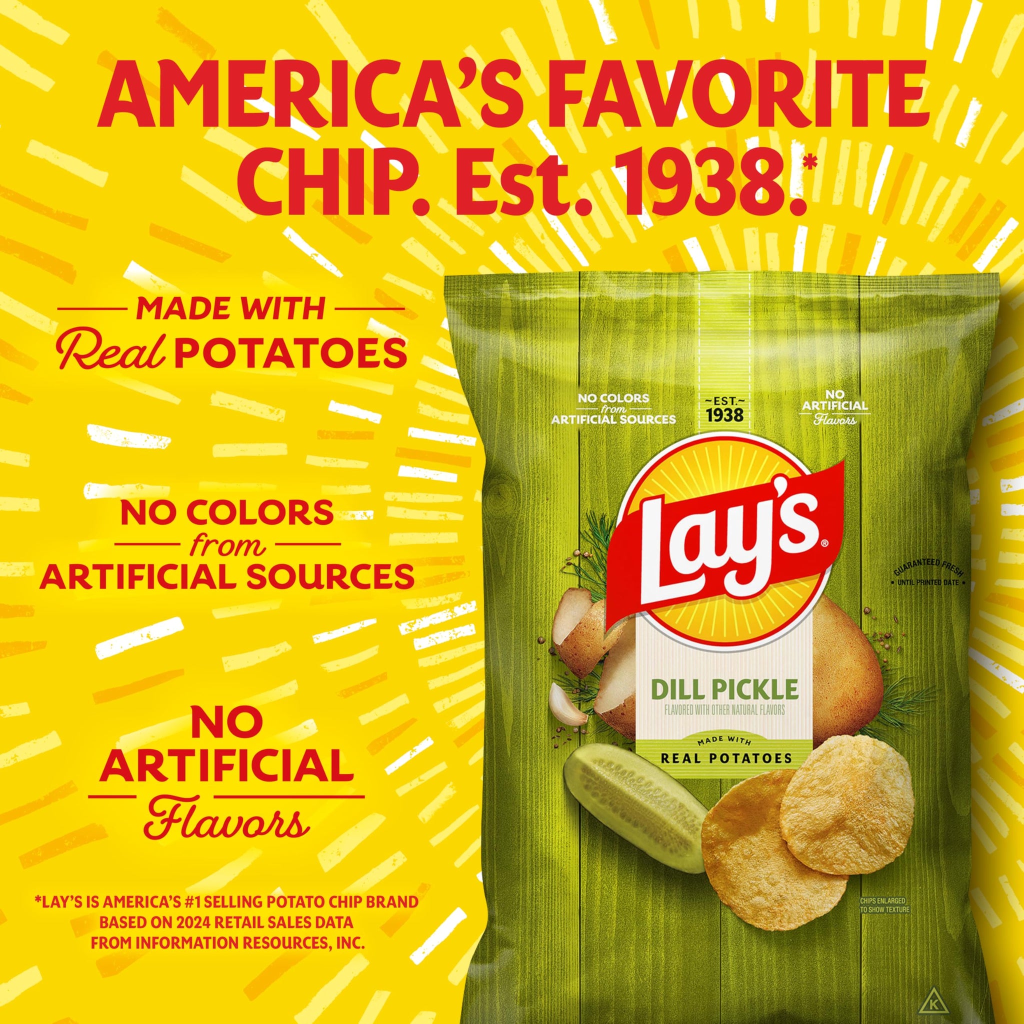 Lay's Potato Chips Dill Pickle Flavor, 7.75 Oz