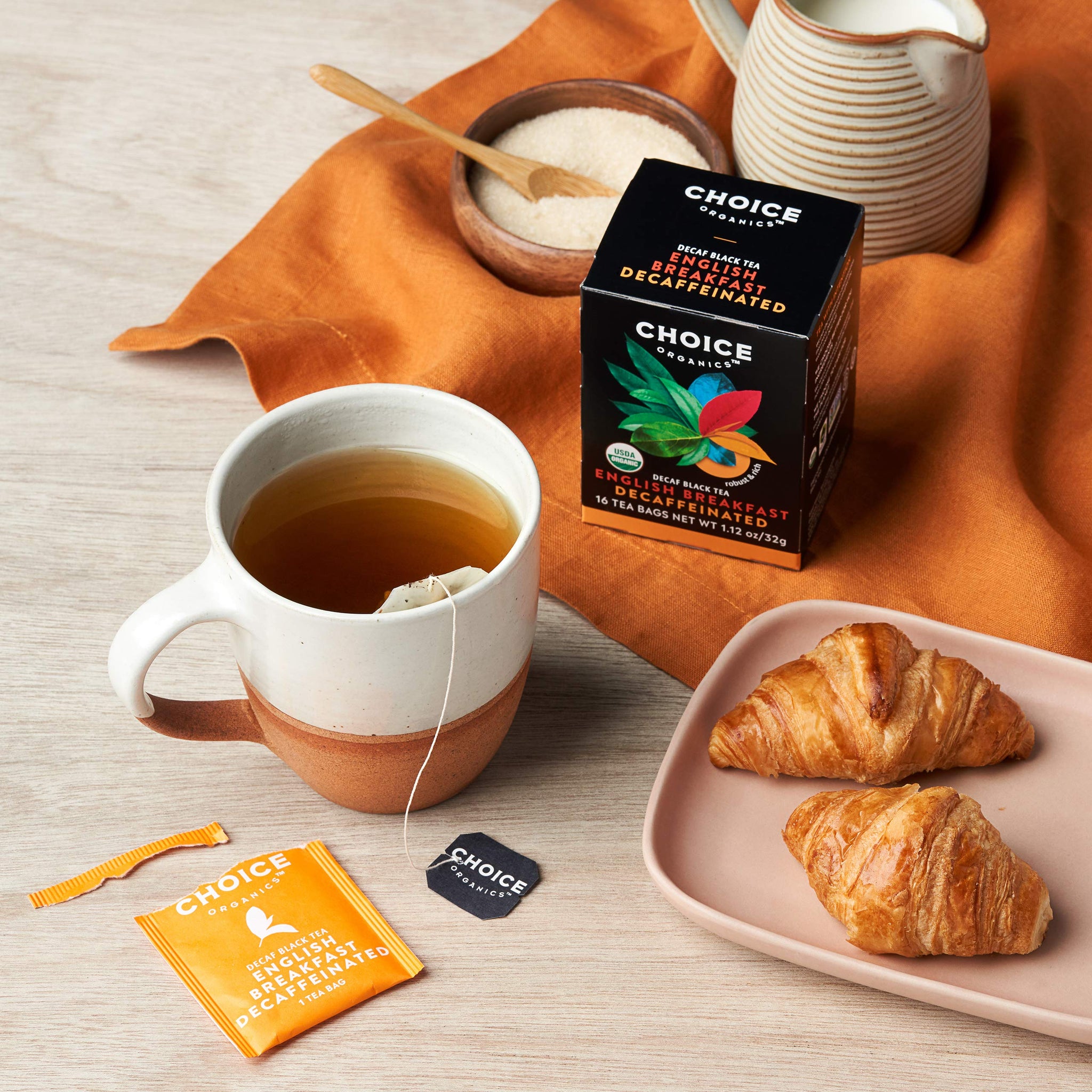 Choice Organics - Organic Decaffeinated English Breakfast Tea (6 Pack) - Fair Trade - Compostable - 96 Organic Black Tea Bags