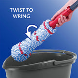 O-Cedar MicroTwist MAX Microfiber Twist Mop with 1 Extra Refill | Features Hands-Free Wringing | Extra Large 18-Inch Mop Head | Safe on All Floor