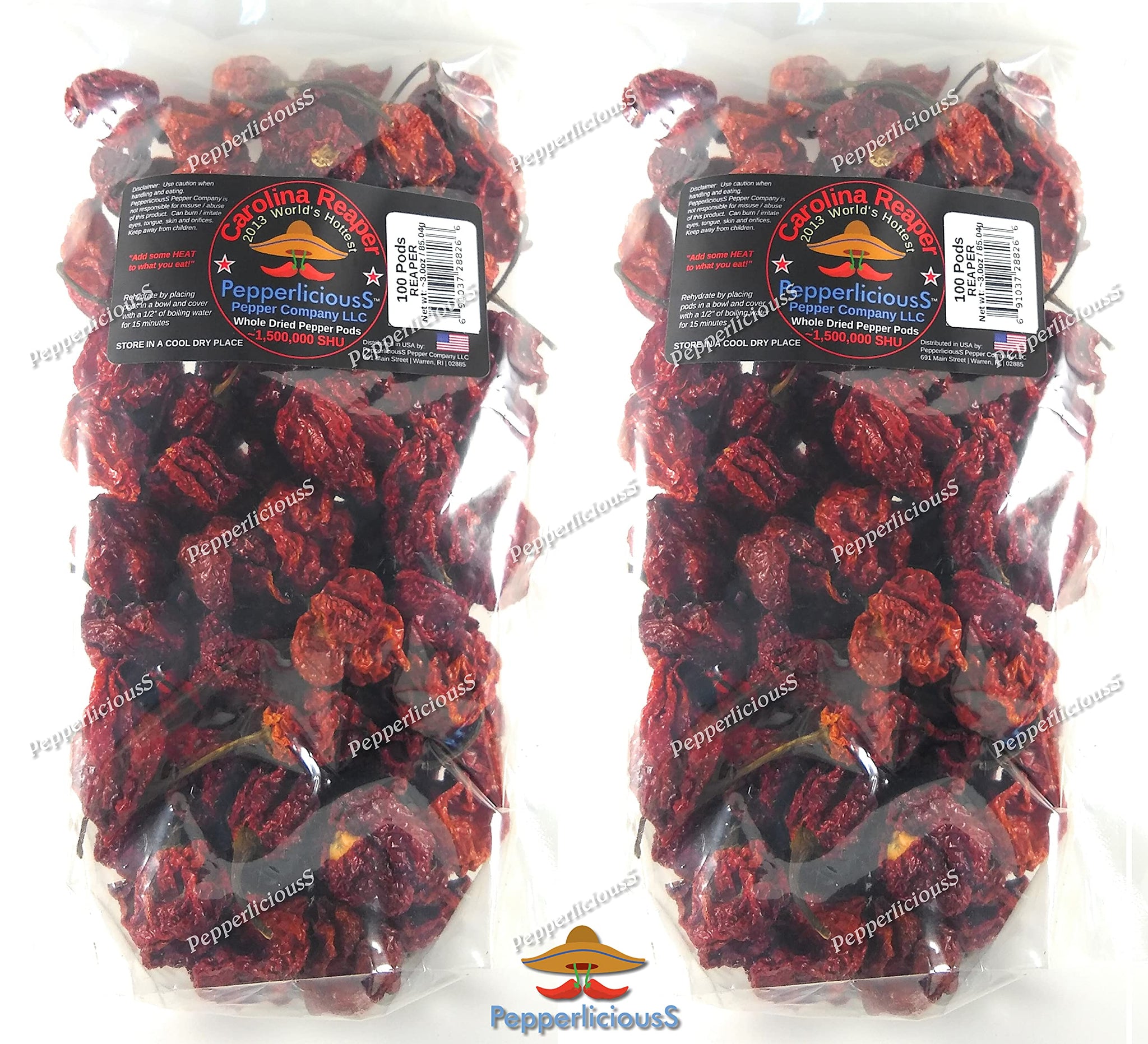 200 Whole Dried Carolina Reaper Chili Pepper Pods