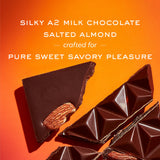 NOMOSU | Organic A2 Milk Chocolate with Salted Almonds | 65g | 10 Pack | Sugar Free | USDA Organic | Grass Fed A2 Dairy | Keto & Low Carb Friendly |