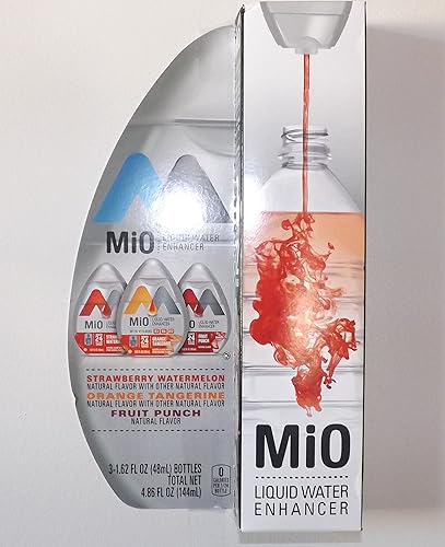 Mio Liquid Water Enhancer, Strawberry Watermelon, Fruit Punch and Orange Tangerine, 3 Count