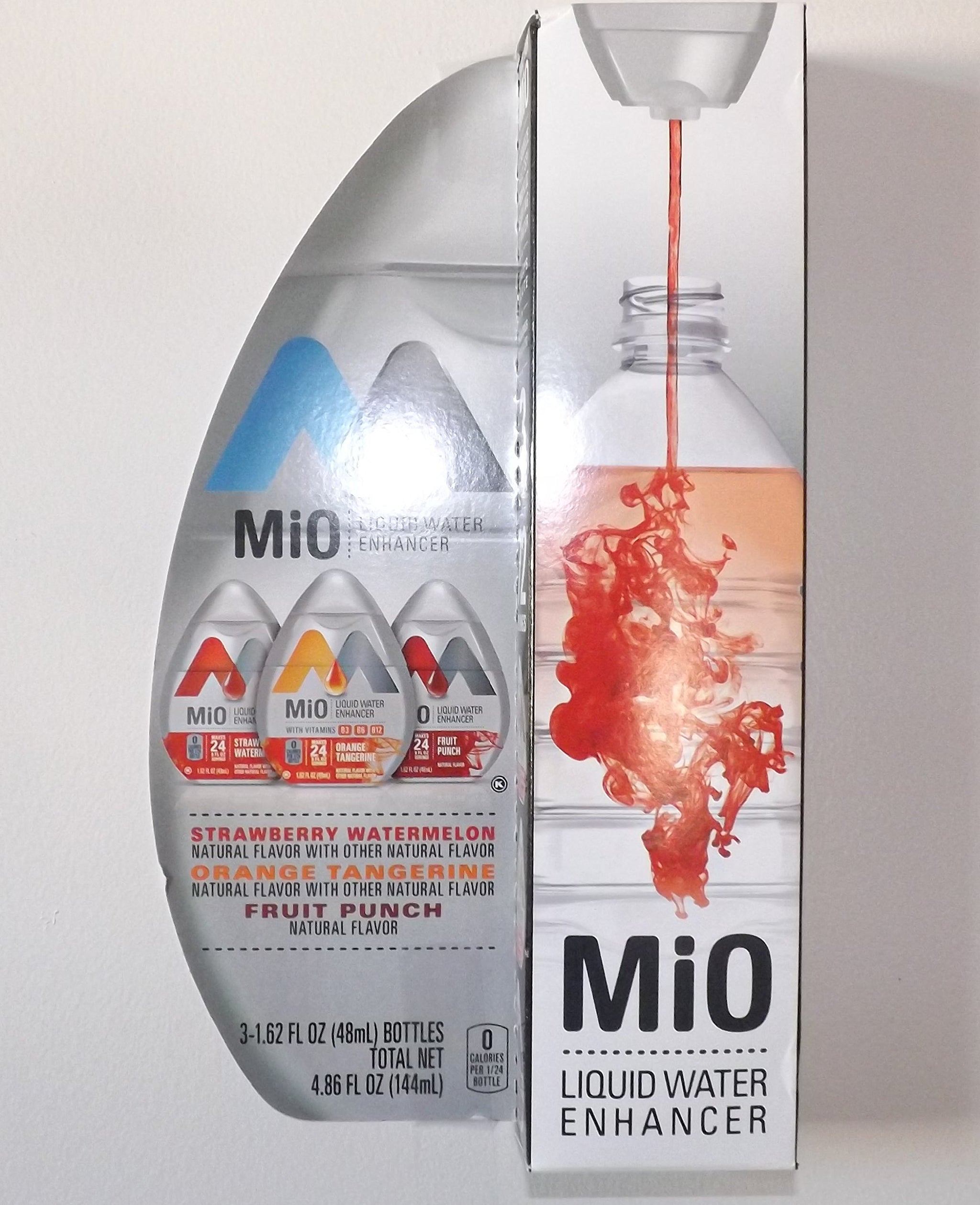 Mio Liquid Water Enhancer, Strawberry Watermelon, Fruit Punch and Orange Tangerine, 3 Count