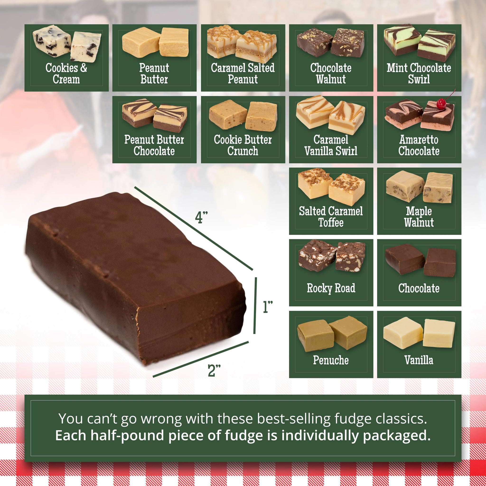 Valley Fudge, Pick 4, Customizable Assorted Gift Box Sampler, Fresh Artisan Fudge, Real Butter, Bulk Gourmet Candy, Birthday, Thank You, Housewarming