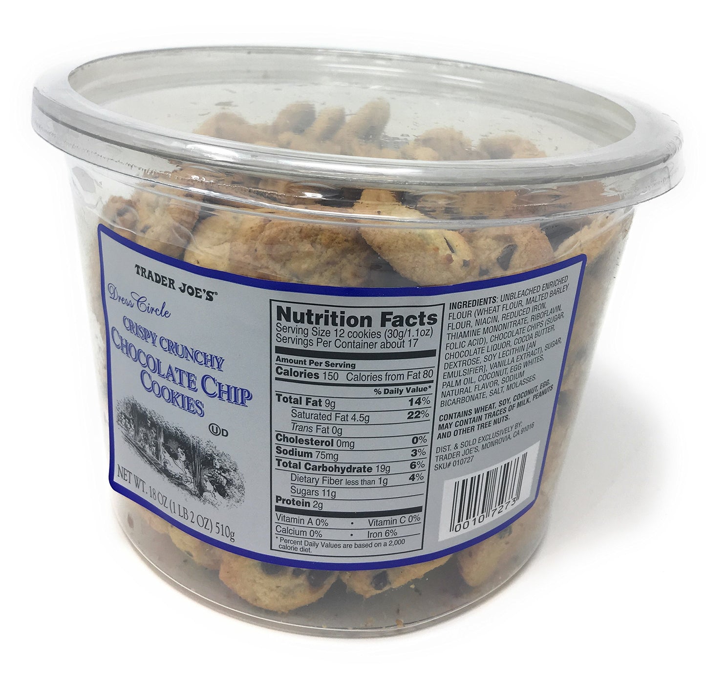 Trader Joe's Crispy Crunchy Chocolate Chip Cookies 18 Oz