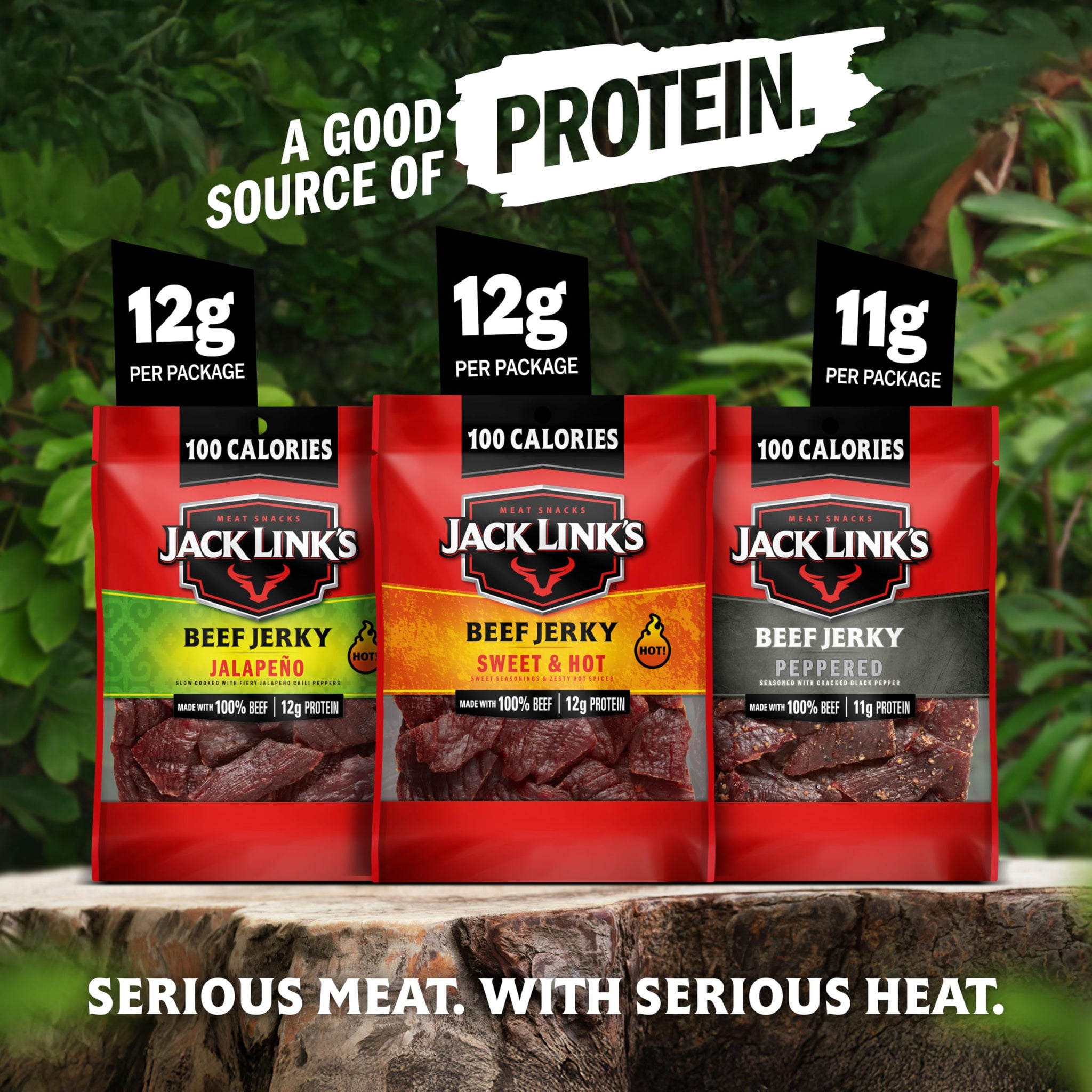 Jack Link's Beef Jerky Bold Variety Pack - Includes Sweet & Hot, Jalapeno and Peppered Jerky, Bulk Protein Snack Pack, Good Source of Protein, Meat