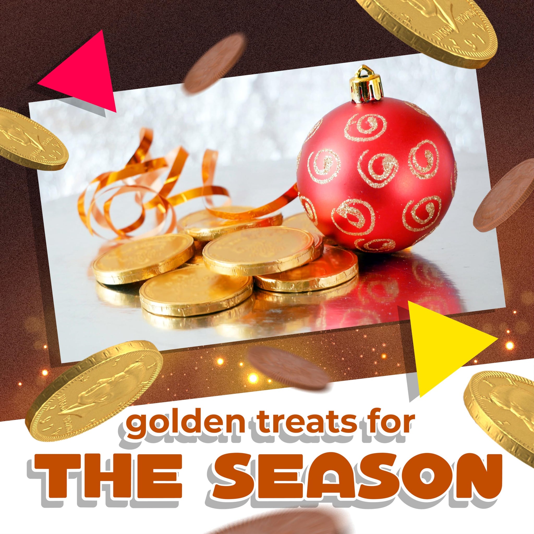Chocolate Coins | 1 Pound Bag | Belgian Chocolate | Gold Chocolate Coins | Individually Wrapped Candy | Gold Candy for Party Favors, Goodie Bags