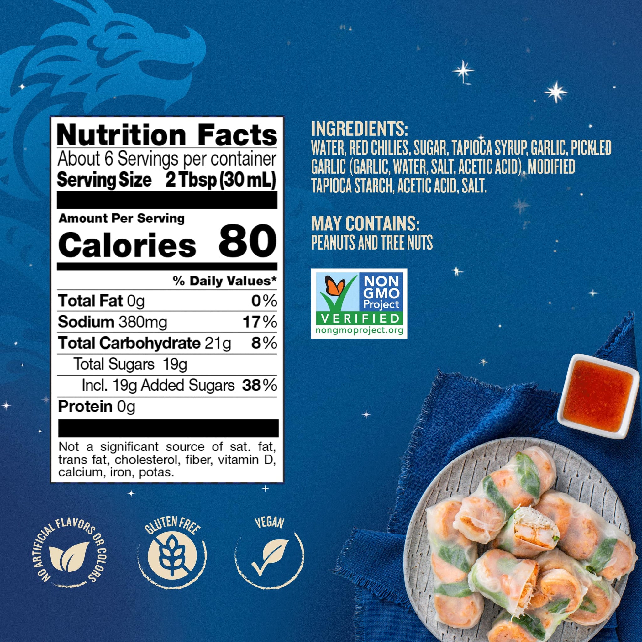 Blue Dragon Thai Sweet Chili Sauce - 10.5oz (Pack of 1) - No Artificial Flavors Or Colors - Made with Red Chilies & Garlic - Vegan, Non-GMO Verified