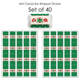 Big Dot of Happiness Ugly Sweater - Mini Candy Bar Wrapper Stickers - Holiday and Christmas Party Small Favors - 40 Count