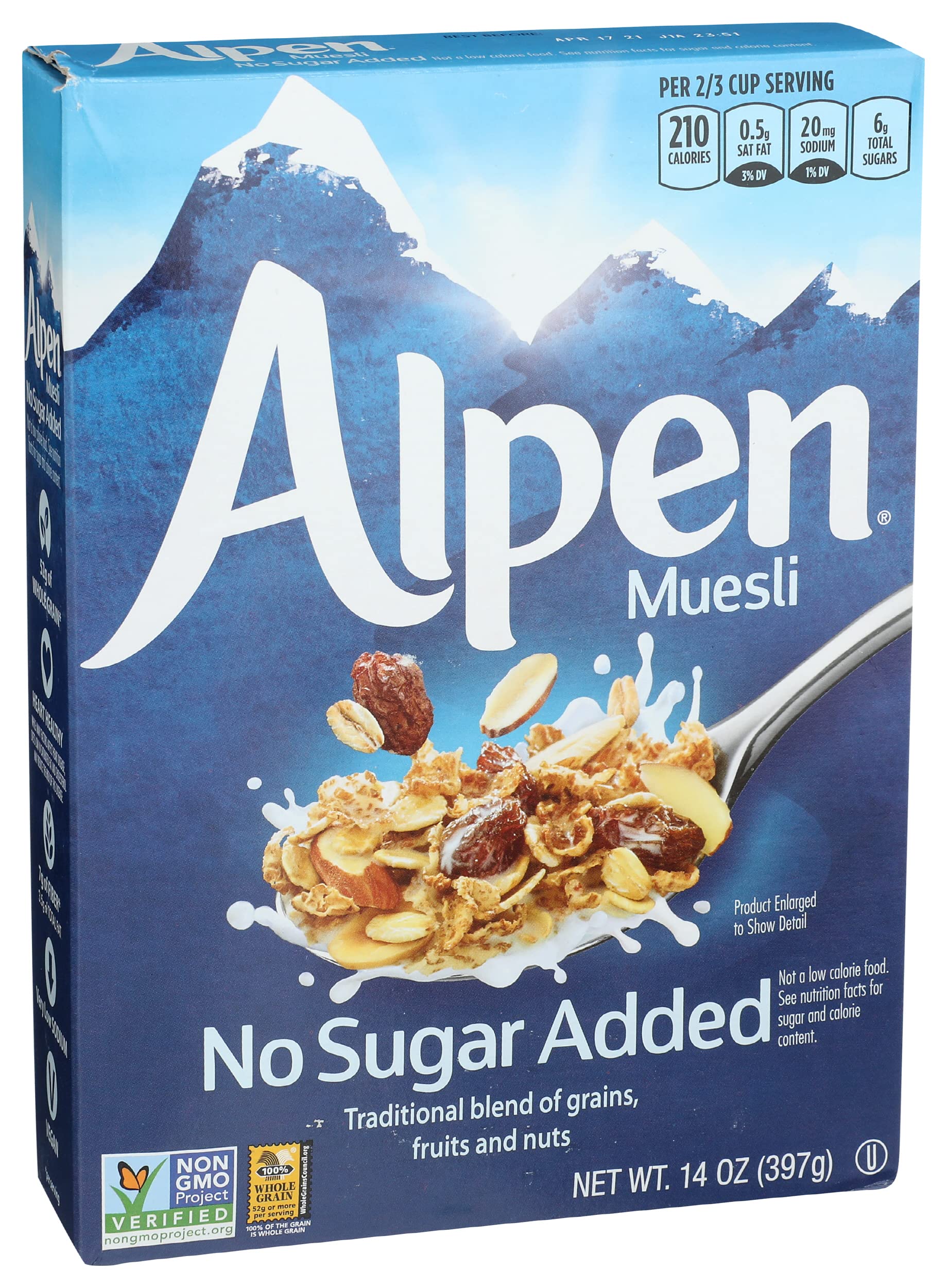 Alpen Cereal, No Sugar Added, 14 Ounce