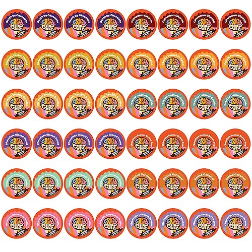 Crazy Cups Flavored Coffee Pods Variety Pack - Coffee Flavors and Chocolate Coffee Flavors for Keurig K Cups Machines, Medium Roast, Single Serve
