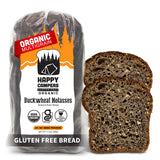 Happy Campers Buckwheat Molasses Gluten Free Bread, Whole Grain, Non-GMO, Vegan, Organic, 17.4 oz Loaf (Pack of 4)