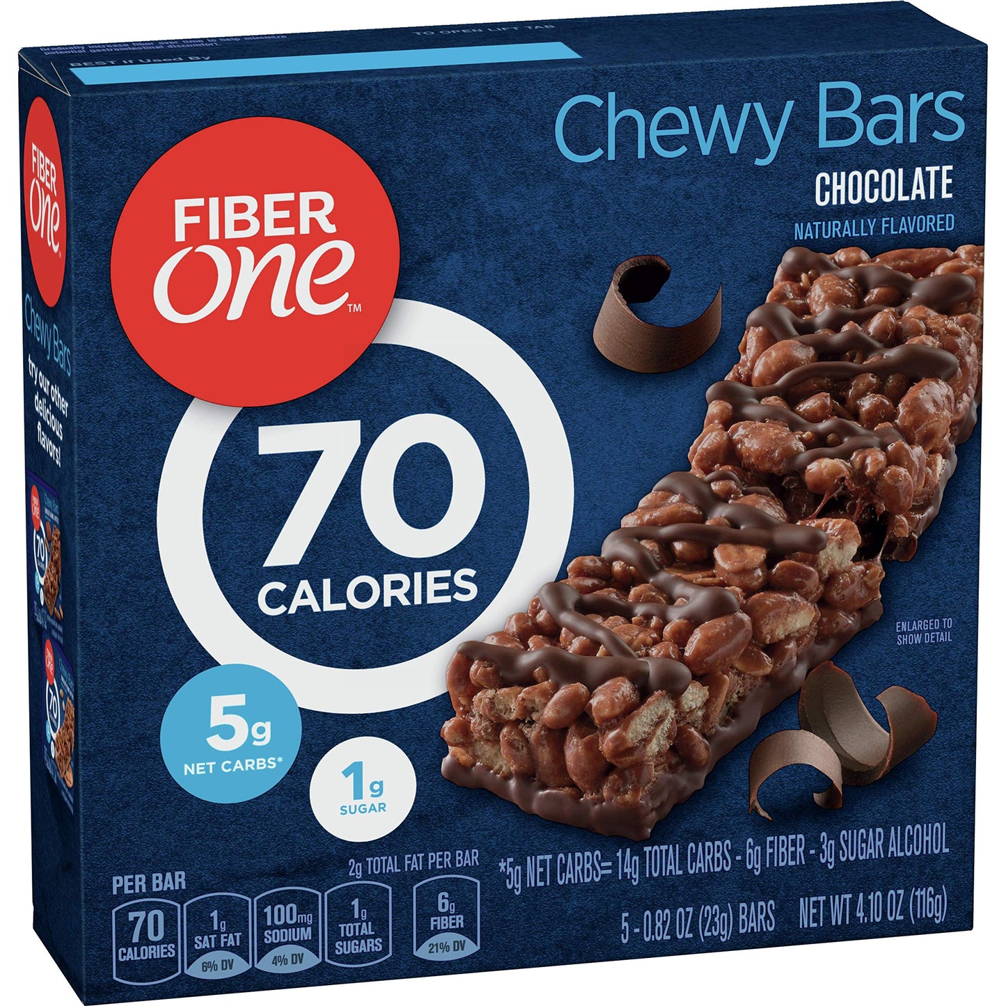 Fiber One 70 Calorie Chocolate Bars, 5 Bars (Pack of 6)