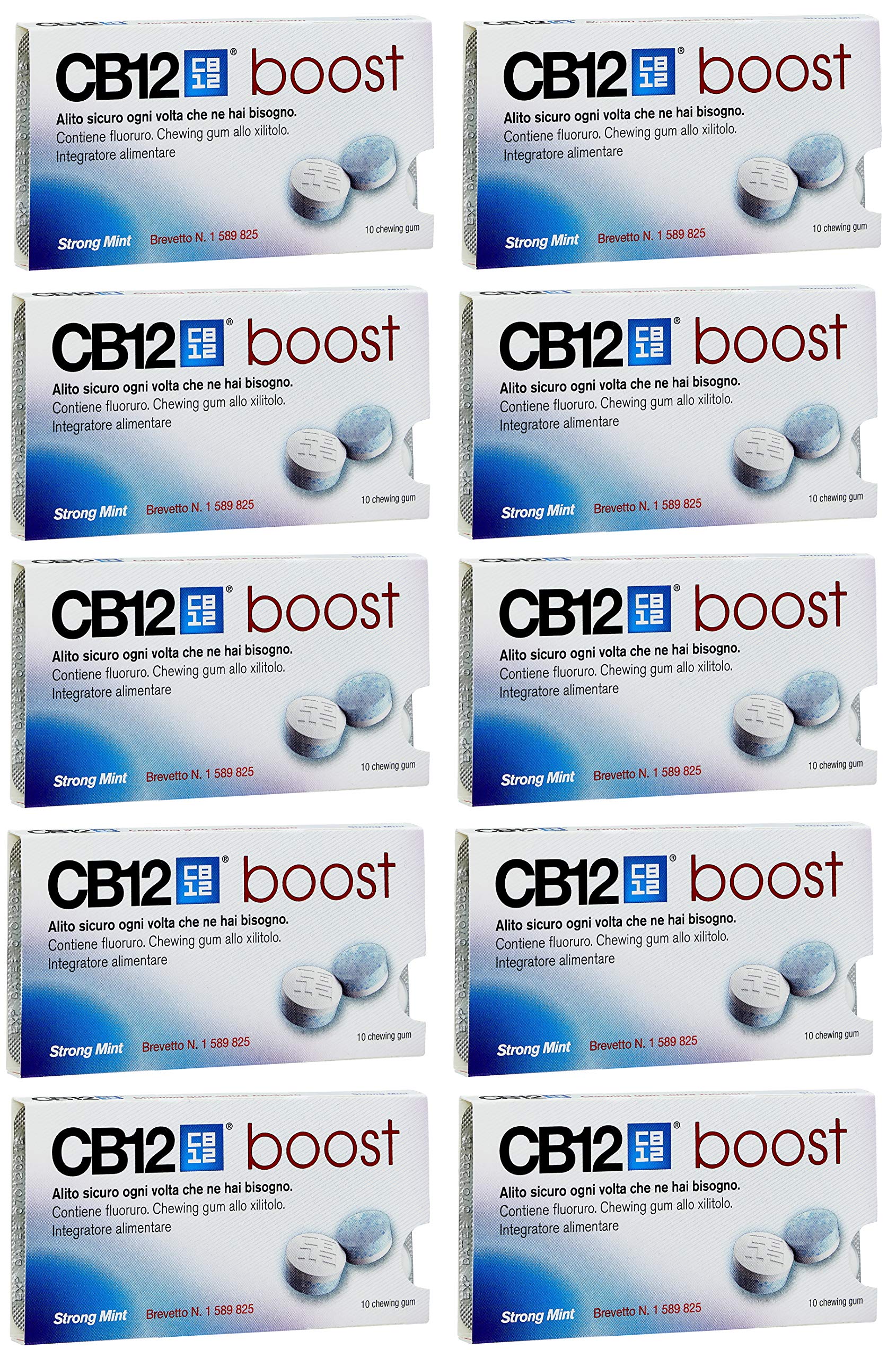 CB12 Boost Sugar Free Gum - Strong Mint (10 x Packs) by Unknown