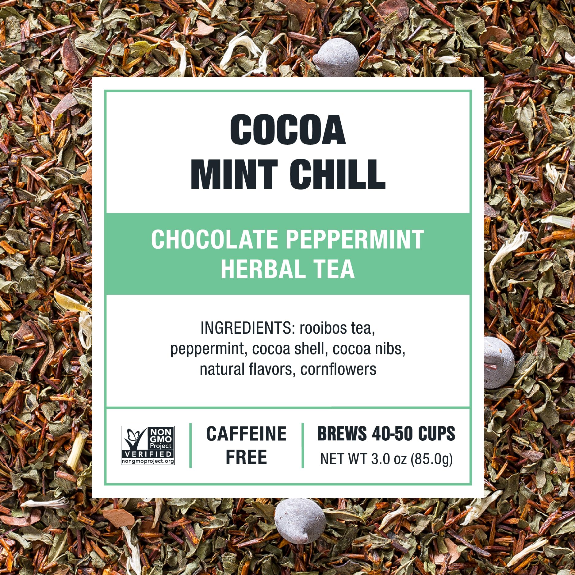 Tiesta Tea - Cocoa Mint Chill Loose Leaf Tea, Chocolate Peppermint Herbal Rooibos Blend, Non-Caffeinated, Brew Hot or Iced, Refillable Tin, Makes Up
