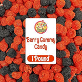 Berries Gummy Candy - 1 Pound Bulk Bag, Crunchy Red And Black Candy - Raspberry And Blackberry Berry Gummies Perfect for Dessert Decorations