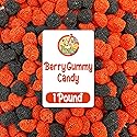 Berries Gummy Candy - 1 Pound Bulk Bag, Crunchy Red And Black Candy - Raspberry And Blackberry Berry Gummies Perfect for Dessert Decorations
