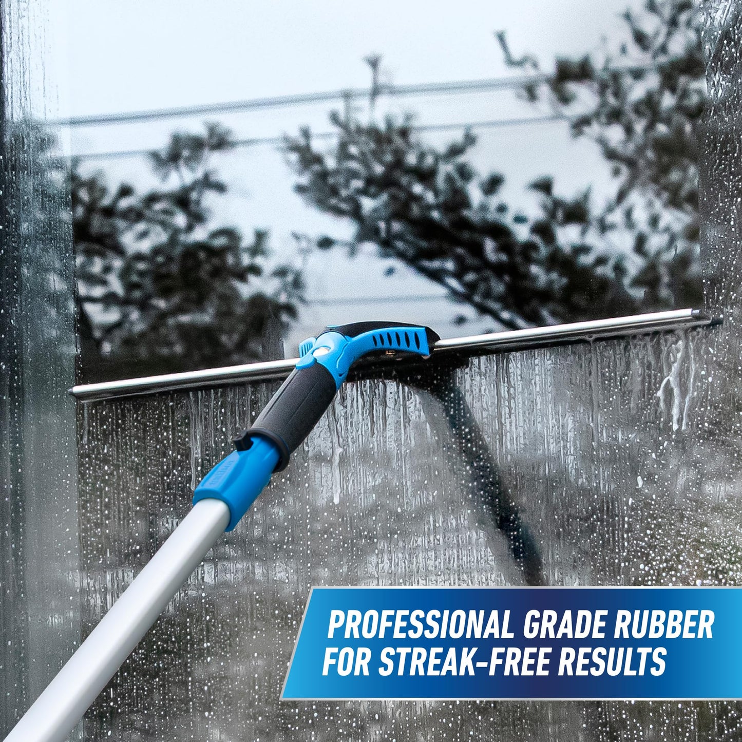 Unger 18-inch Professional Grip Swivel Squeegee - Professional Grade Window Squeegee for the Home, Large Squeegee for Glass Window Cleaning
