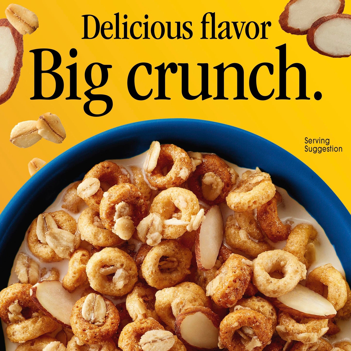 Cheerios Oat Crunch Almond Breakfast Cereal, Made with Whole Grain, Large Size, 18.2 oz