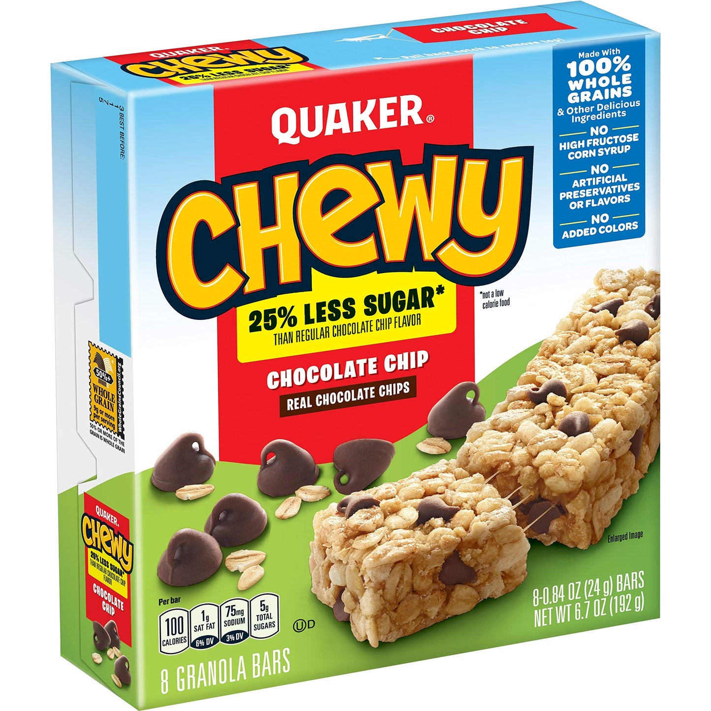 Quaker Chewy Granola Bars Chocolate Chip, 0.84 Oz, 8 Ct