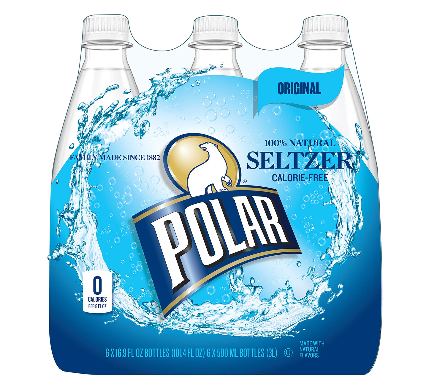 Polar Beverages Polar Seltzer Original, 16.9 Fluid Ounce (Pack of 6)