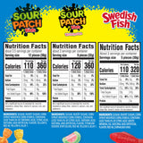 SOUR PATCH KIDS and SWEDISH FISH Soft & Chewy Candy Variety Pack, Bulk Candy, Mother's Day, 15 Boxes