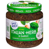 Spice World Garlic and Italian Herb Seasoning Blend - Ready-to-Use Seasonings for Cooking - 6.5oz Italian Seasoning Spice Adds Aromatic Flavor