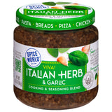 Spice World Garlic and Italian Herb Seasoning Blend - Ready-to-Use Seasonings for Cooking - 6.5oz Italian Seasoning Spice Adds Aromatic Flavor
