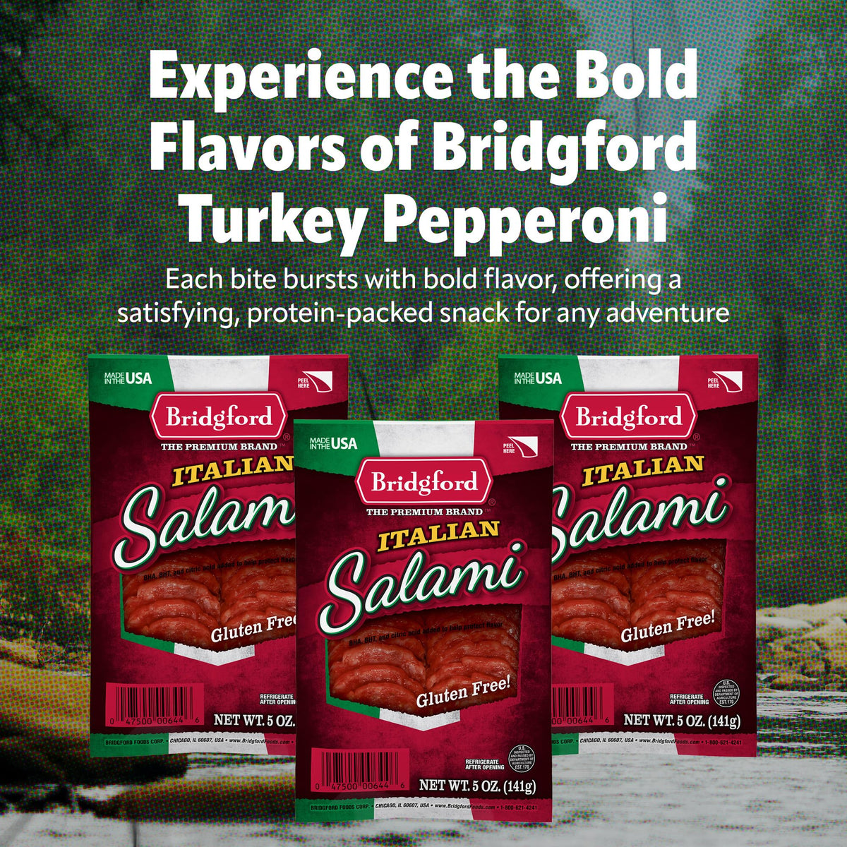Bridgford Italian Salami 5 oz Pack of 4 - Zero Carb Healthy Salami Sliced Charcuterie Meat for Your Charcuterie Boards or Antipasto Platters