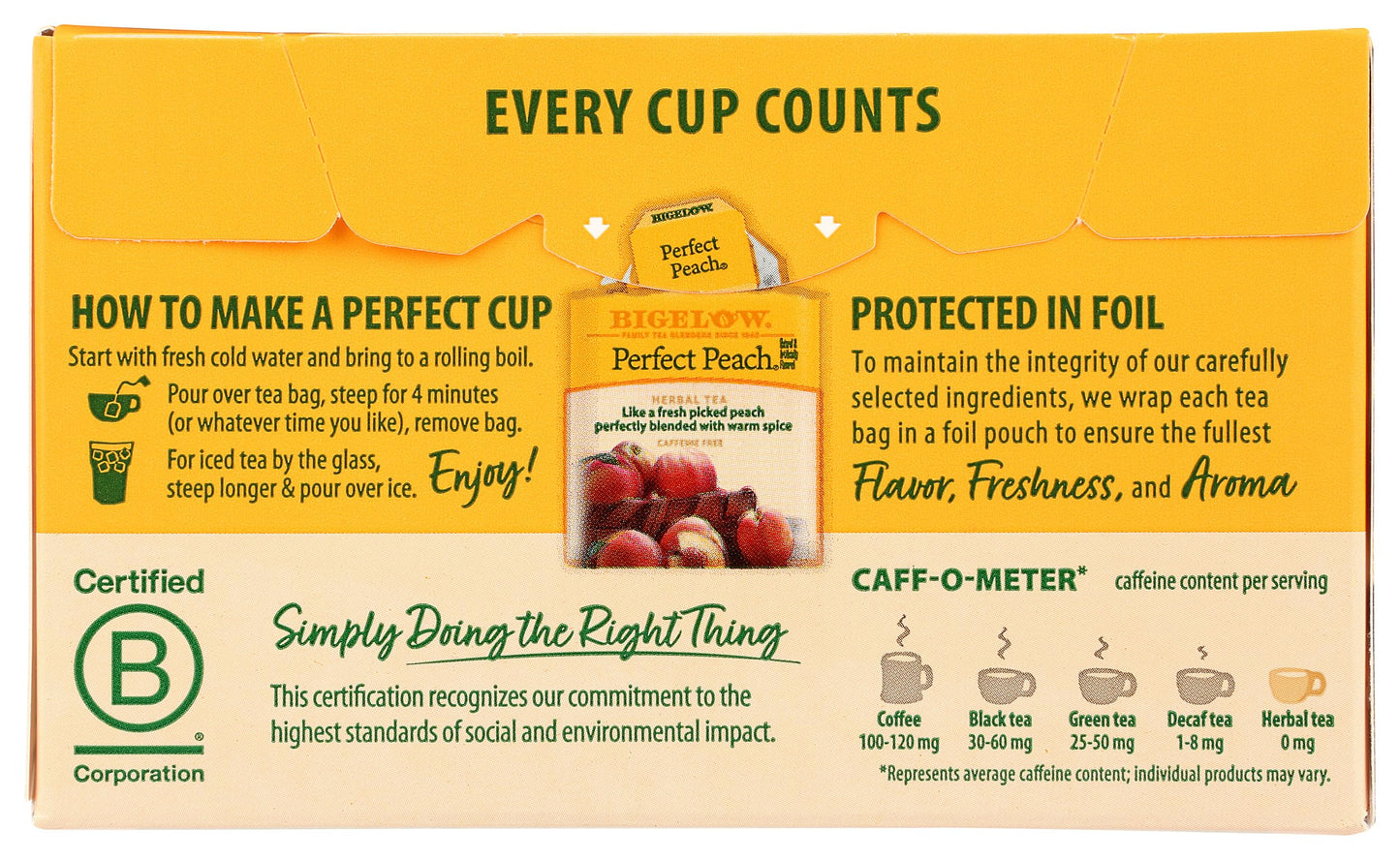 Bigelow Perfect Peach Tea Bags, 20 ct