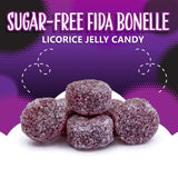 Fida Bonelle Sugar Free Candy | 1 Pound Bag | Black Licorice Jelly Candy Individually Wrapped | Naturally Flavored Dye Free Candies | Italian Gourmet