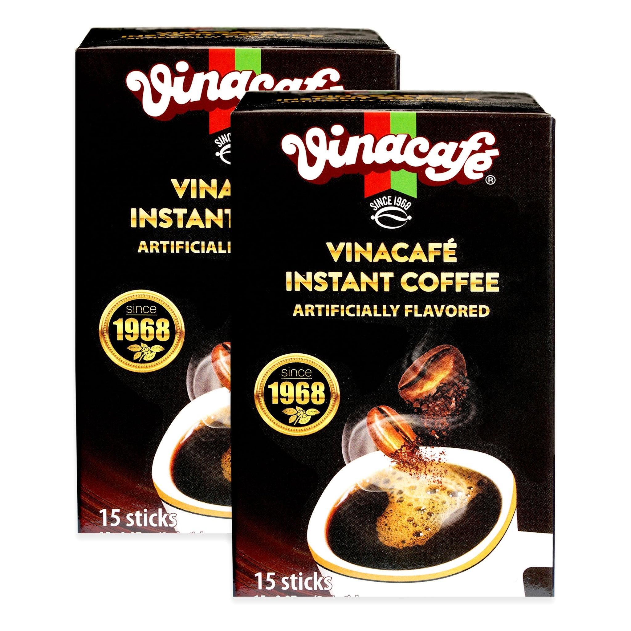 Vinacafe 30 Sticks Black Instant Coffee (0.07 oz. Per stick) Vietnamese Instant Coffee Mix, Iced Black Coffee, Cafe Den Da, Single Serve Coffee