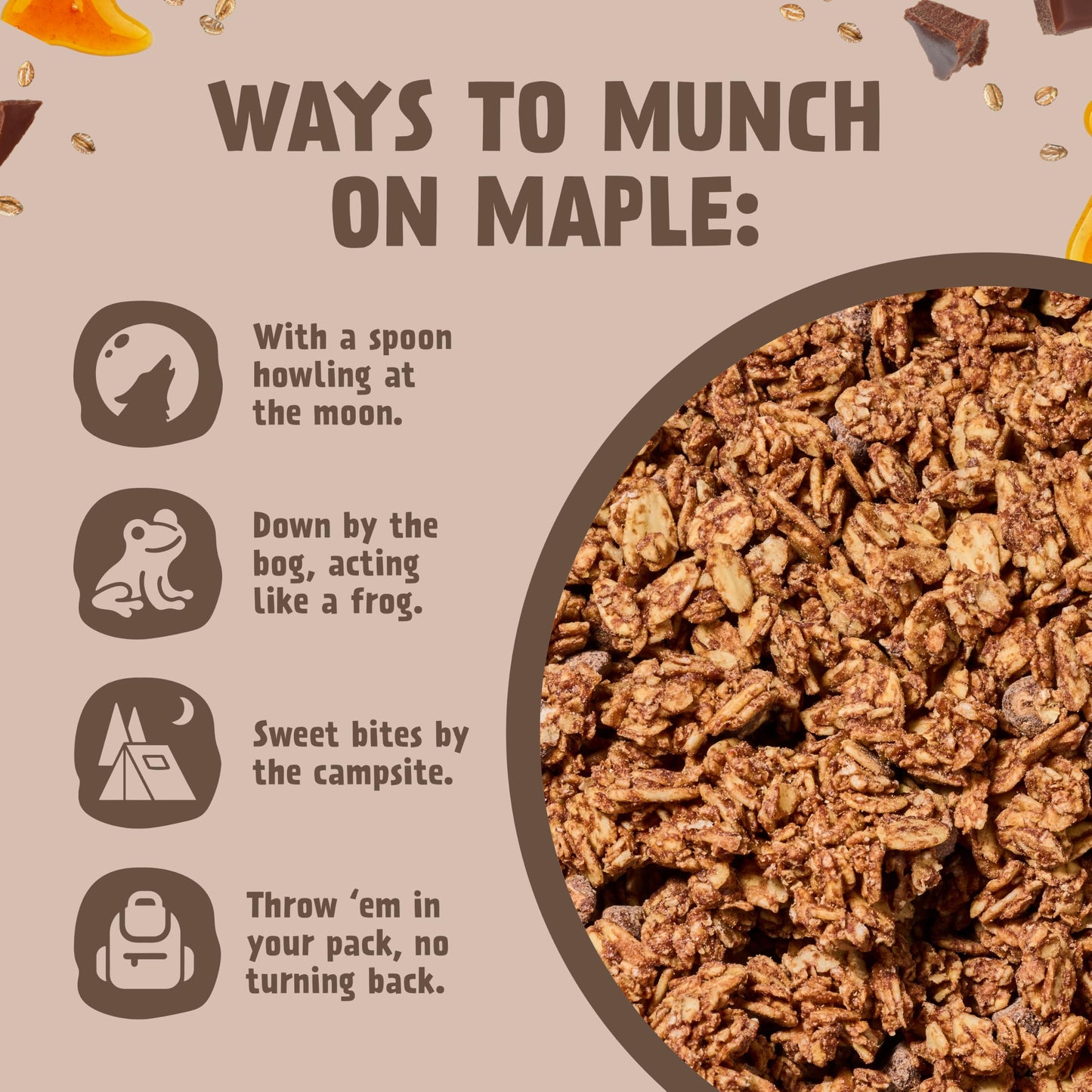 The Maple Brothers Chocolate & Maple Granola - Organic, Vegan, Gluten-Free, Non-GMO, Whole-Grain Oats with Organic Chocolate & Grade A Maple Syrup