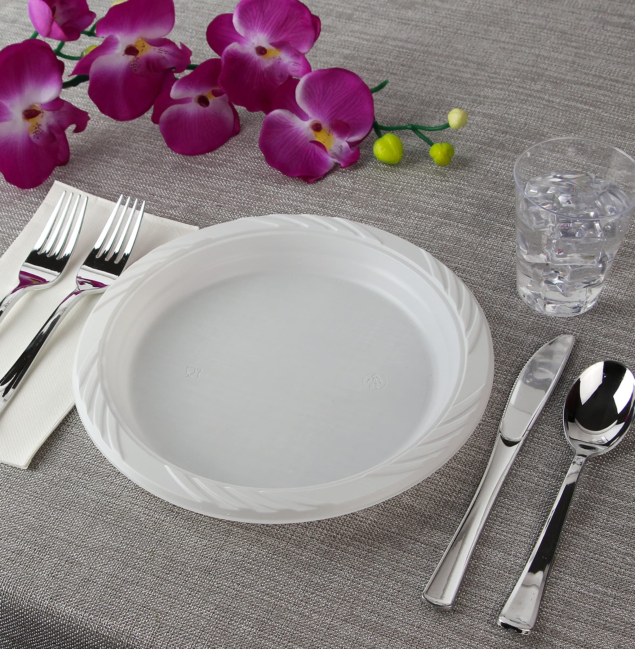 Blue Sky 241 100 Disposable Plastic Plates, 9-Inch, White (200 Count), 200 PACK
