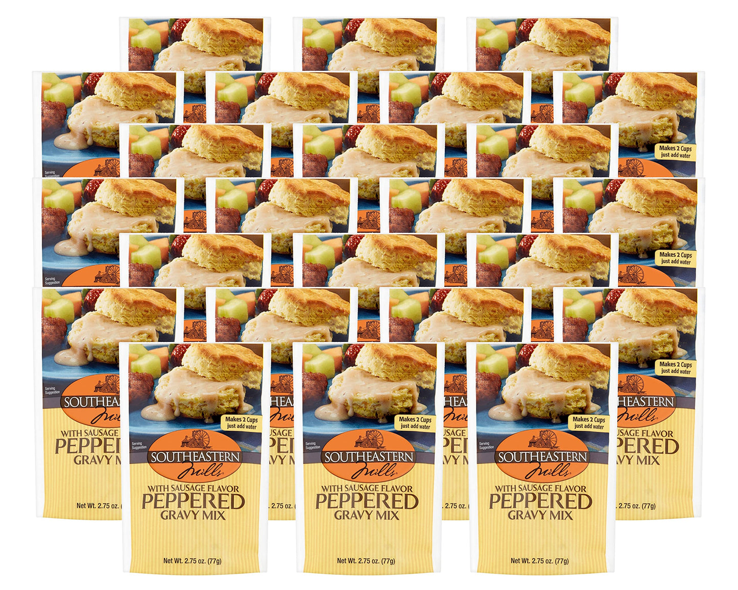 Southeastern Mills Old Fashioned Peppered Gravy Mix, With Sausage Flavor 2.75-Ounce (Pack of 24)