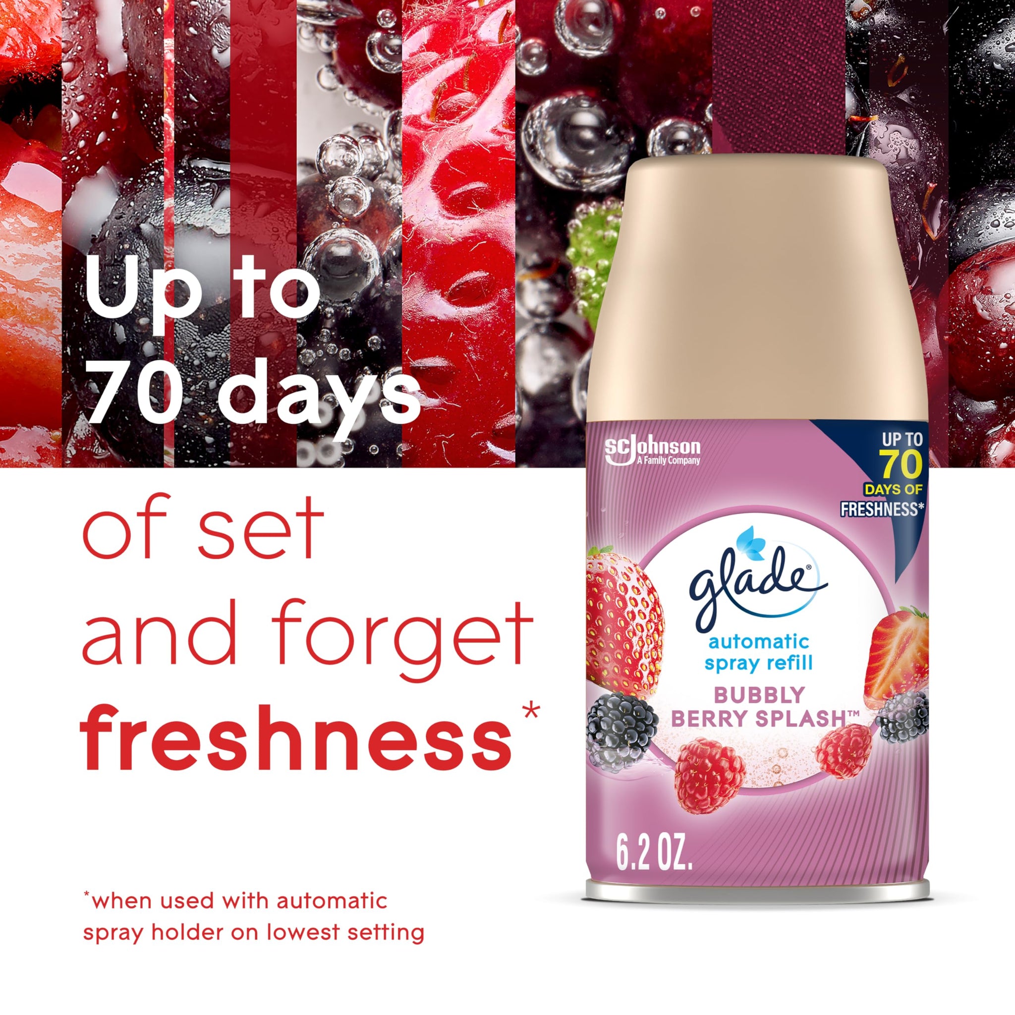 Glade Automatic Spray Air Freshener Refill, Berry Pop, 6.2 oz