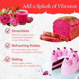 Byait Freeze Dried Dragon Fruit Powder 16 Oz, Fine Pitaya Powder for Food Coloring, Baking, Smoothies, Drinks, Ice Cream, Cocktails, Vegan, Non-GMO