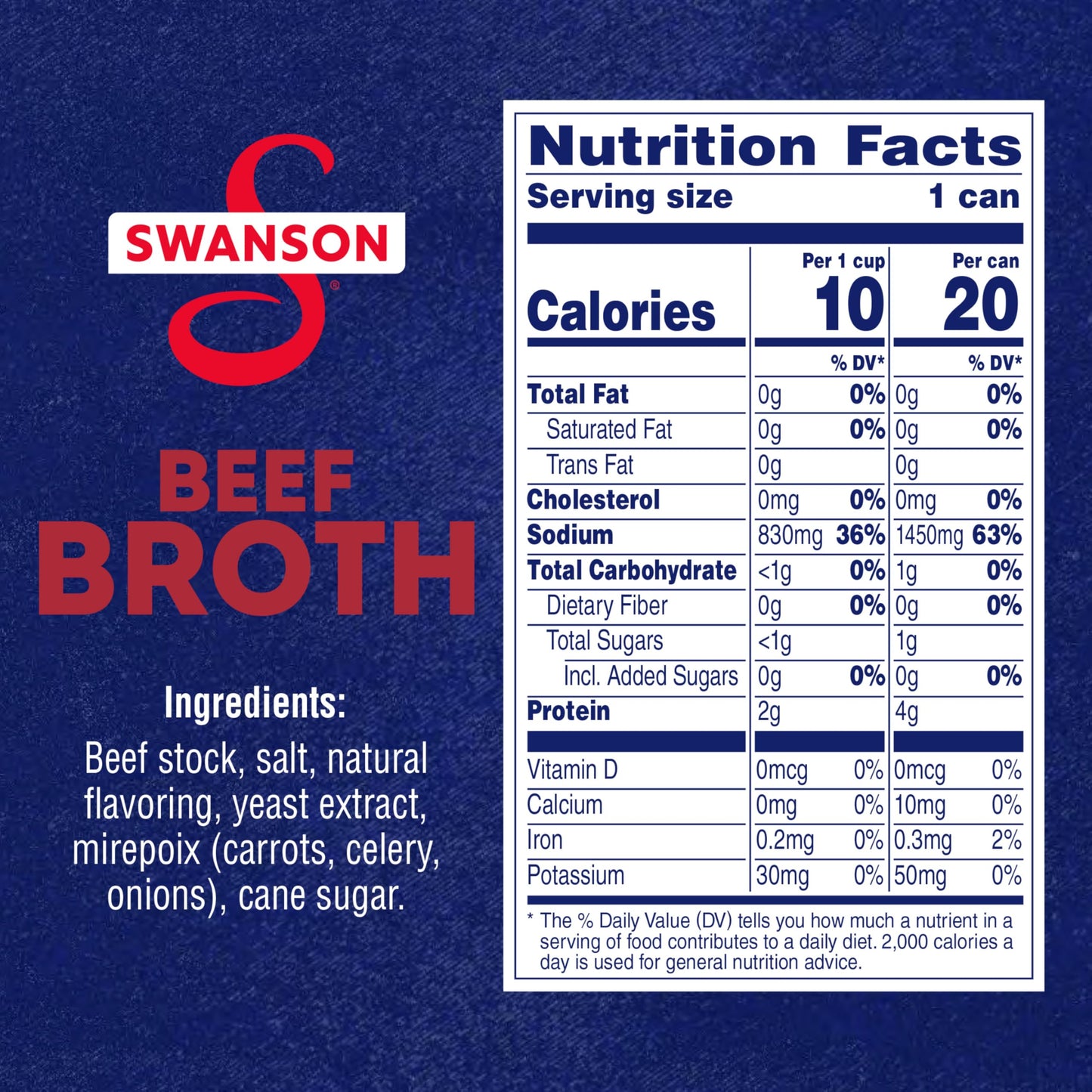 SWANSON S 100% Natural, Gluten-Free Beef Broth, 14.5 Oz Can