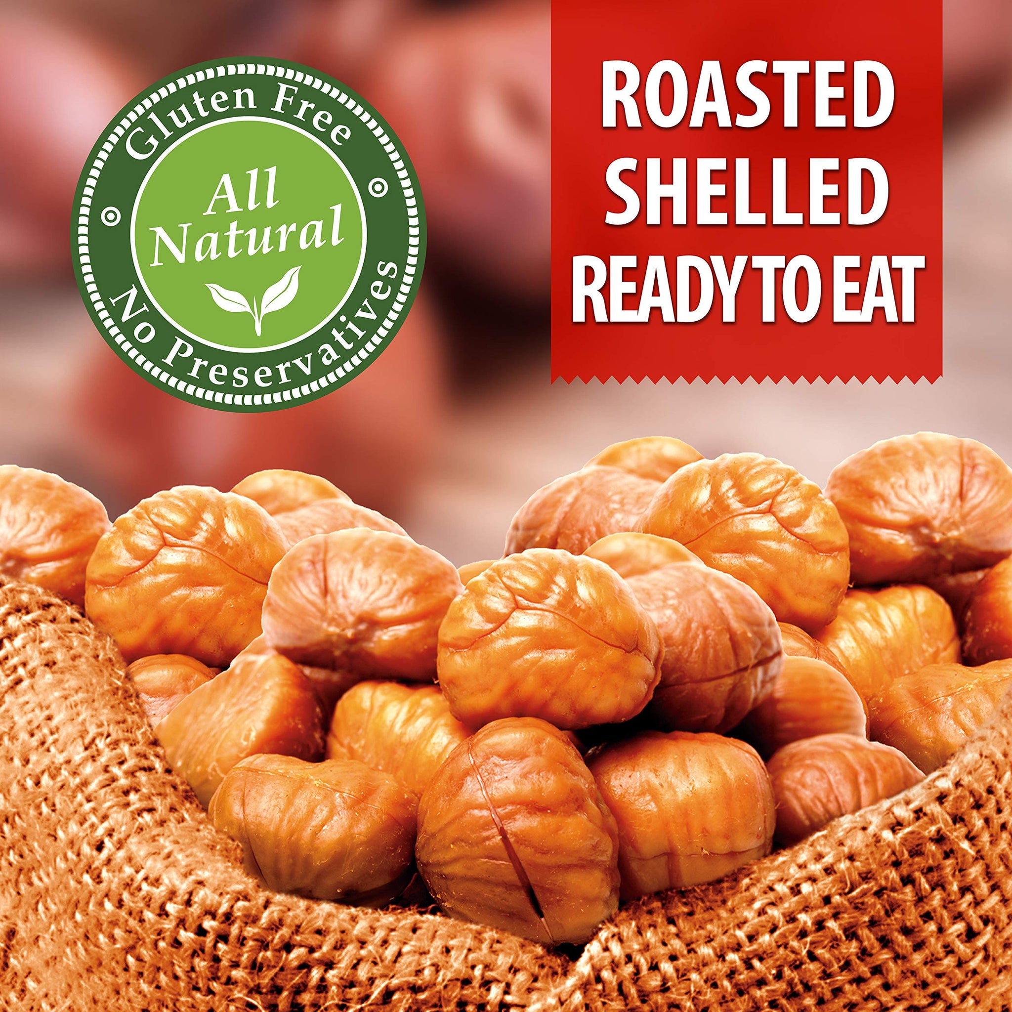 Galil Organic Roasted Chestnuts - Shelled & Ready to Eat - Gluten Free, Vegan, Organic, Non-GMO, Kosher Snacks - Great for Baking, Cooking & Turkey