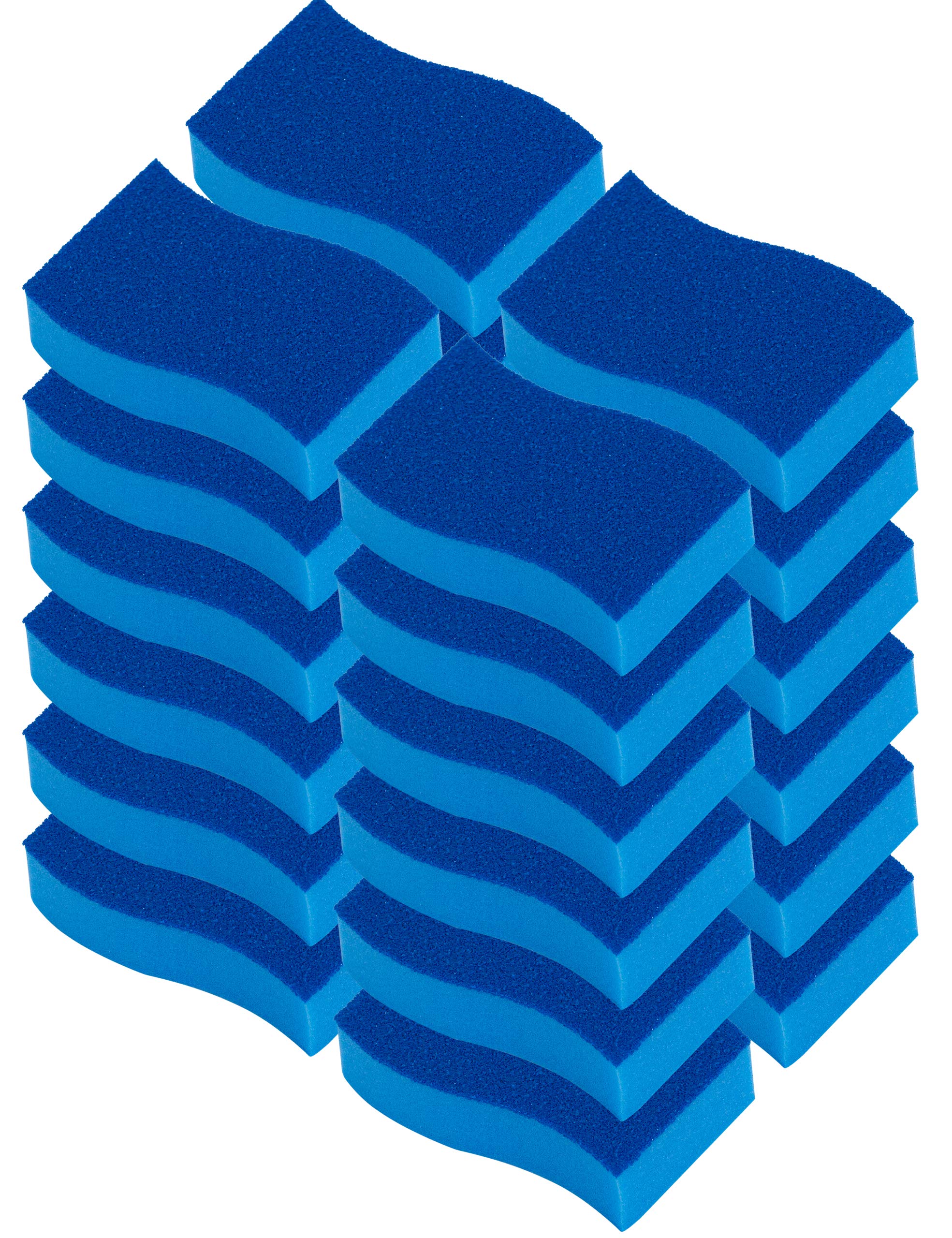 Elitra Home Heavy Duty Scrubber Sponge with Smell Resistant Hydrophilic Foam Technology, Odorless - Blue, Pack of 24