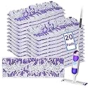 Disposable Mopping Pad Refills for PowerMop Multi-Surface Mop and PowerMop Wood Mop, Spray Clean Pads Replacement (Purple -20)