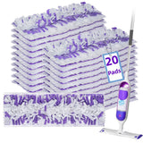 Disposable Mopping Pad Refills for PowerMop Multi-Surface Mop and PowerMop Wood Mop, Spray Clean Pads Replacement (Purple -20)